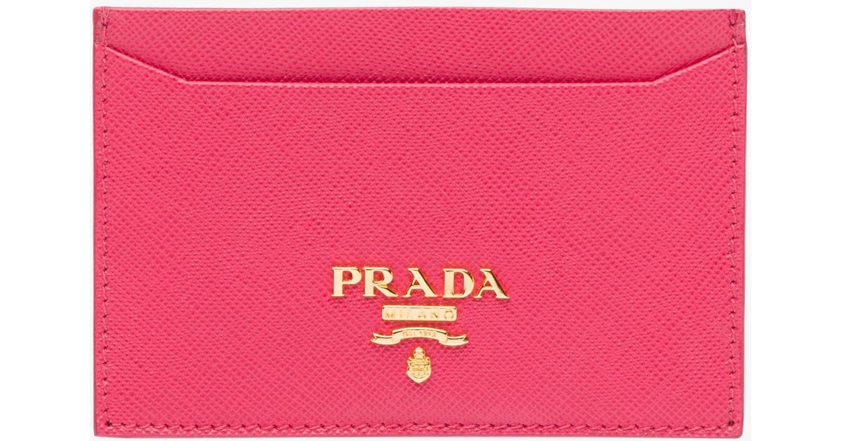 pink prada card holder